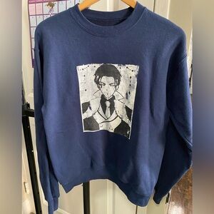 Hanes Navy Graphic Crewneck Sweater